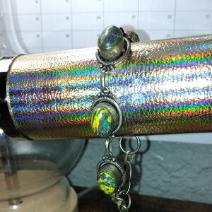 Elegant Silver and Multicolor Stone Bracelet